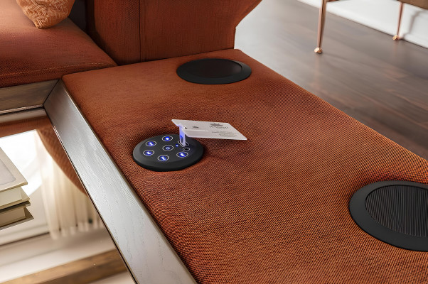 Sofa 321 míst Sofy Tkanina Tonalní Modro-Oranžová Křeslo