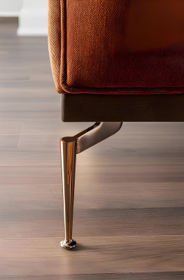 Zweisitzer Sofa 2 Sitzer Stoffsofa Sofas Modern Stoff Orange  234cm