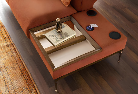 Zweisitzer Sofa 2 Sitzer Stoffsofa Sofas Modern Stoff Orange  234cm