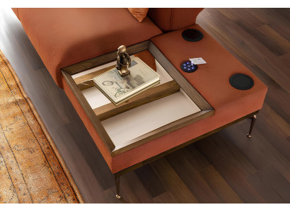 Zweisitzer Sofa 2 Sitzer Stoffsofa Sofas Modern Stoff Orange  234cm