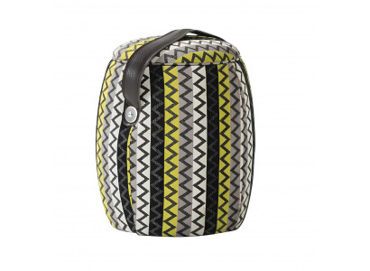 Puf čalouněný podnožka stolička ottoman šedá zelená