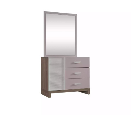 Kommode mit Spiegel Kindermöbel Holz Rosa 2tlg Kinderzimmer Schrank