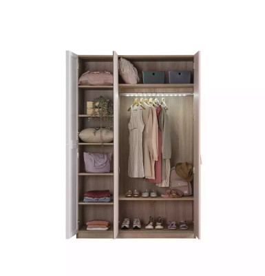 Moderner Kinderzimmer Kleiderschrank Dreitürig Holzmöbel Spiegelschrank