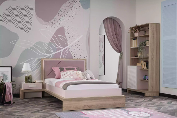 Bettrahmen Kinderbett Kindermöbel Bett Holz Rosa Kinderzimmer Modern