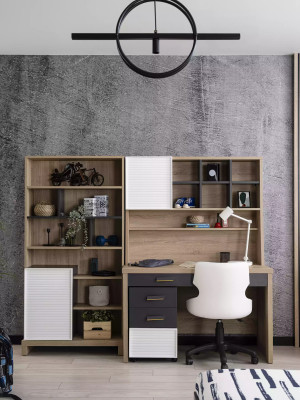 Garnitur Kinderbett Kinderzimmer Bett Holz Grau Kindermöbel Set 8tlg