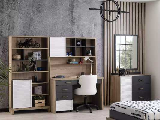 Kommode Schrank Kinderkommode Kinderzimmerregal Grau Holz Kinder Möbel