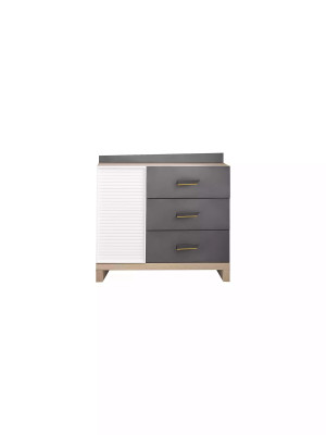 Kinderkommode Spiegel Kommode Schrank Kinderzimmerregal Grau Holz Set