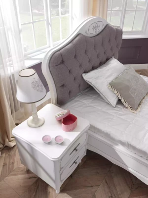 Mladistelská postel Chesterfield 120 cm Sada 5 kusů Šedá Tkanina