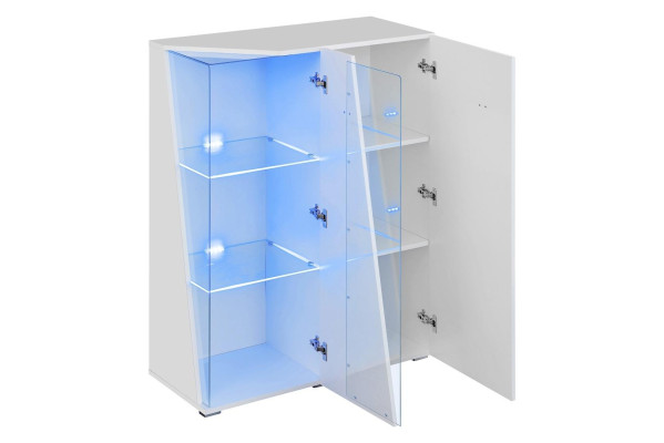 TV-Ständer Wohnwand Wohnzimmer Modern Möbel Lowboard Weiß Vitrine