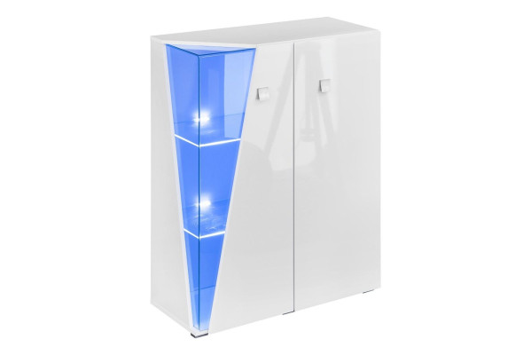 TV-Ständer Wohnwand Wohnzimmer Modern Möbel Lowboard Weiß Vitrine