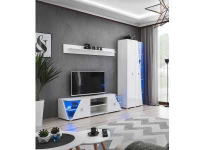 Luxusní bílý dřevěný obývací nábytek