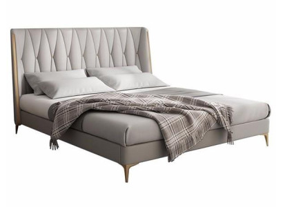 Bett Grau Schwarz Designer Jugendliche Luxus  Komplett Doppelbett Hotel Neu