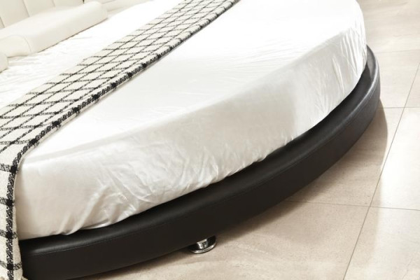 Rundbett mit LED-Beleuchtung Modernes Schlafsofa Beige Design Schlafzimmer