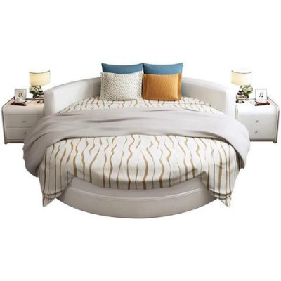 Rundes schwarzes Bett mit modernem Design eleganten Details und Schlafsofa