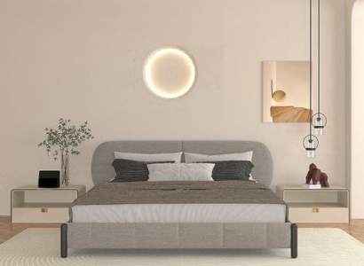 Elegantní čalouněná postel šedá komfortní