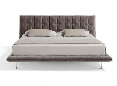 Moderní šedá čalouněná postel elegantní luxusní postel