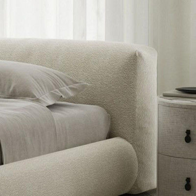 Elegantní šedá čalouněná postel moderní design luxusní postel