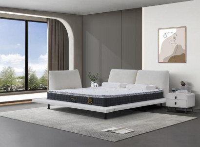 Moderní boxspring postel Comfort Design s bílým minimalistickým čelem