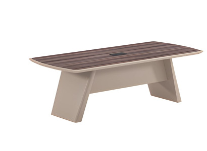 Schreibtisch Beige mit Holzstruktur und modernem Design Büro und Home Office