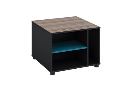 Beistelltisch Quadratisch Holzoptik Braun Schwarz Modern Regal Ablage Wohnzimmer