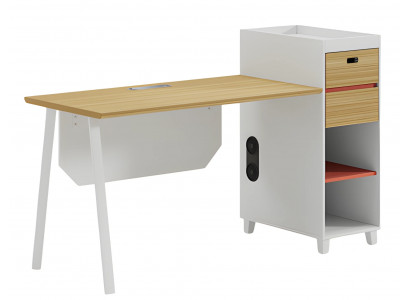 Dřevěný stůl s úložným prostorem a policemi Moderní design do kanceláře