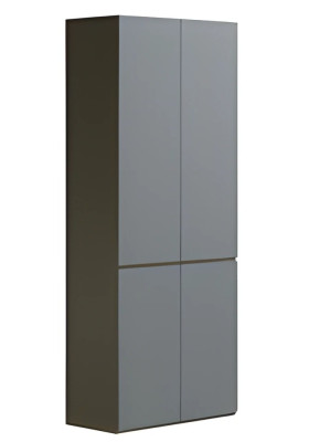 Büroschrank Aktenschrank Modern Grau Hoch Türe grifflos Stauraum schlicht Design