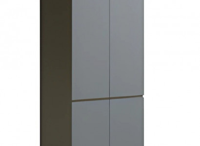 Moderní šedá kancelářská skříň bez úchytky, jednoduchá konstrukce