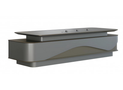 Moderní kancelářský stůl v šedo-černé barvě s luxusním úložným prostorem a správou kabelů