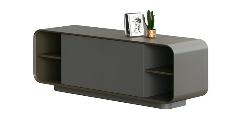 Sideboard Lowboard Modern Schwarz Grau Stauraum Türen Ablage Design Minimal Stil