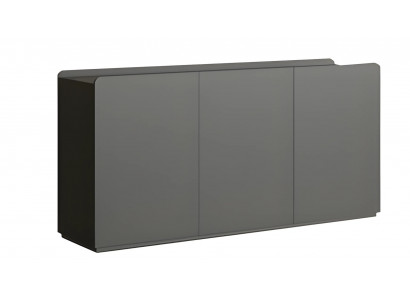 Moderní šedý bezúchytkový sideboard v minimalistickém designu