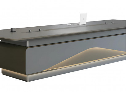 Podsvícený konferenční stůl LED s technickými připojeními