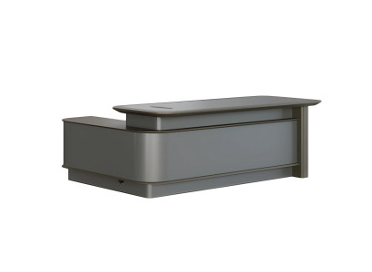 Schreibtisch Chefzimmer Modern Grau Design Stauraum Kabeldurchführung Stil