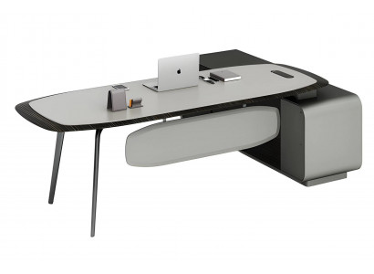 Moderní černý a šedý stůl s elegantním designem a úložným prostorem