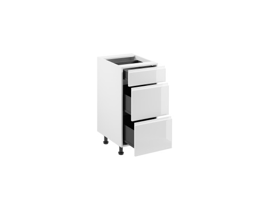 Schubladenschrank Unterschrank Schubladenelement 3 Schubladen Hochglanz