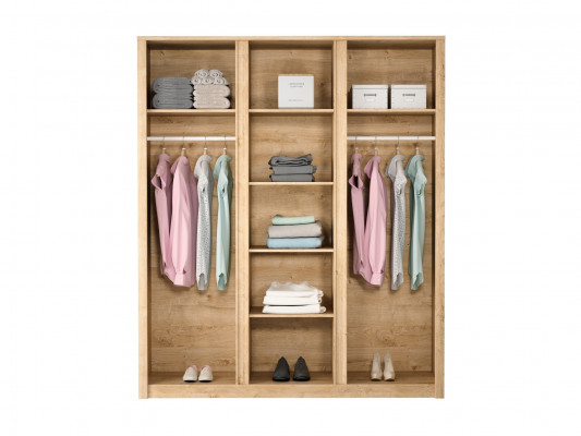 Moderní textilní skříň se 2 tyčemi na oblečení