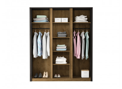 Skříň na šaty do ložnice s dřevěným povrchem