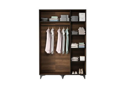 Kleiderschrank Stoff Garderobe mit Kleiderstange Schlafzimmerschrank