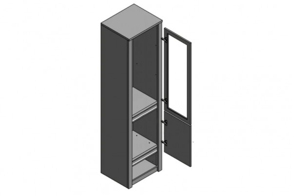 Moderní elegantní vitrína ze šedého dřeva