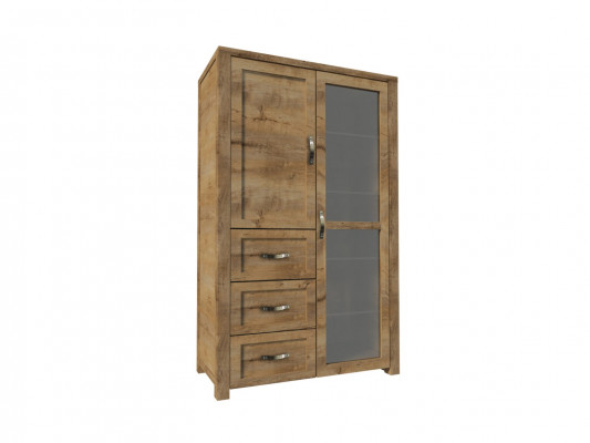 Elegantní hnědá dřevěná vitrína v moderním stylu