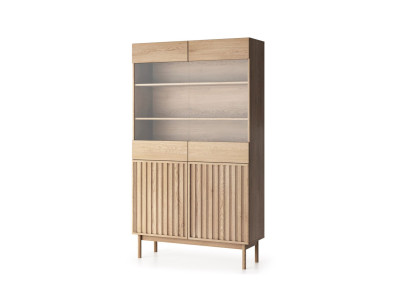 Regalschrank Schrank Holzschrank Buffet Vitrinenschrank Mit Glasfront