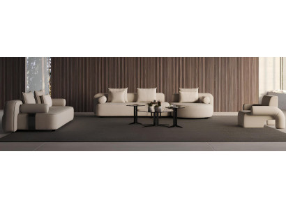 Set für Wohnzimmer 2x Sofa mit Sessel Ästhetik und Komfort
