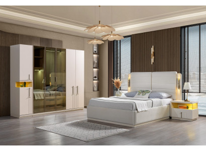 Kompletní ložnicový set postel skříň noční stolky 4 kusy