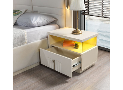 Moderní noční stolek s osvětlením do ložnice