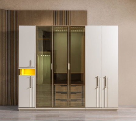 Kleiderschrank 251 cm modern Schlafzimmer großer Schrank