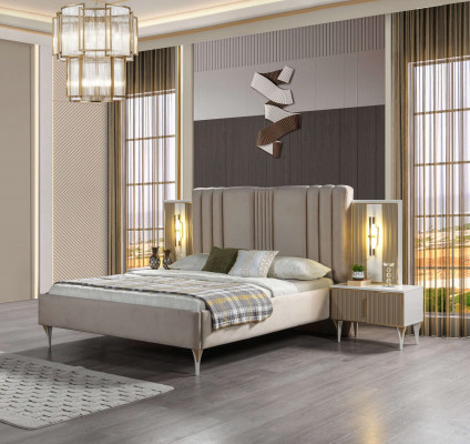 Elegantní 3dílná nábytková souprava s postelí a nočními stolky