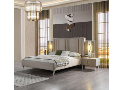 Elegantní 3dílná nábytková souprava s postelí a nočními stolky