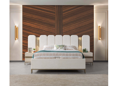 Nová čalouněná postel do ložnice se 2 nočními stolky, sada 3 kusy