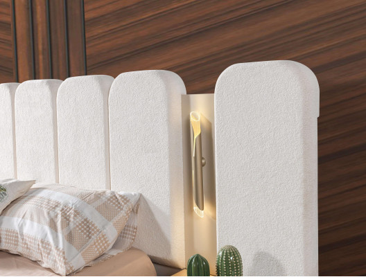 Nová čalouněná postel do ložnice se 2 nočními stolky, sada 3 kusy