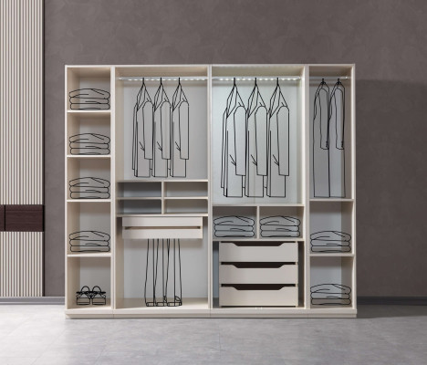 Eckkleiderschrank modern getöntes Glas Schlafzimmer groß Design