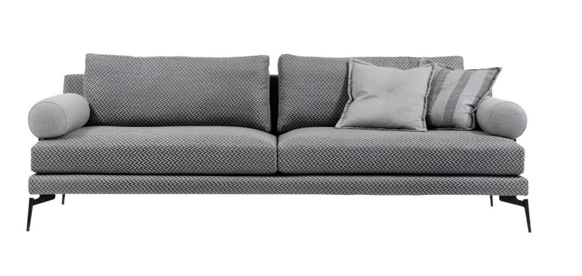 Luxus 3 Sitzer Sofa Grau – Modernes Wohnzimmer Sofa Textil